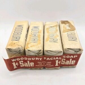 Vintage Woodbury Facial Soap 4 Bar 1 Cent Sale Pack Sealed Advertising NOS Prop
